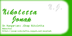 nikoletta jonap business card